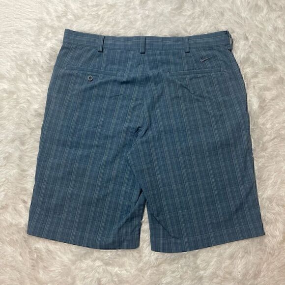 Nike Golf Shorts Mens 34 Blue Plaid Dri Fit Performance Tech Stretch Core - Picture 10 of 13
